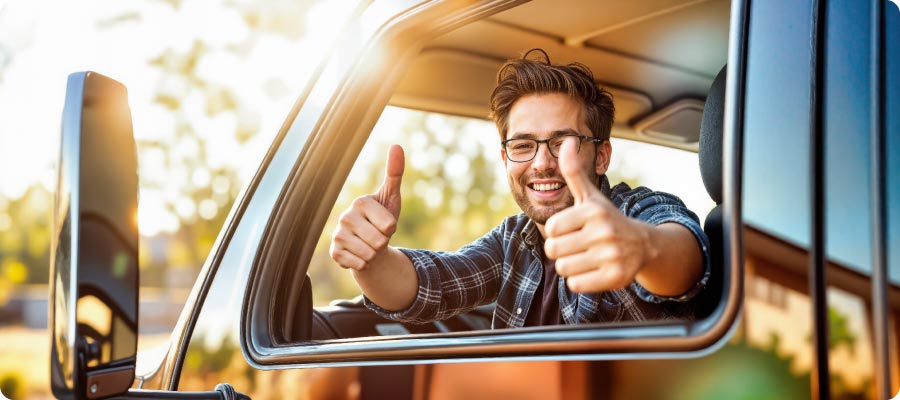 conducteur camion lunettes